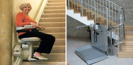 silla y plataformas salvaescaleras