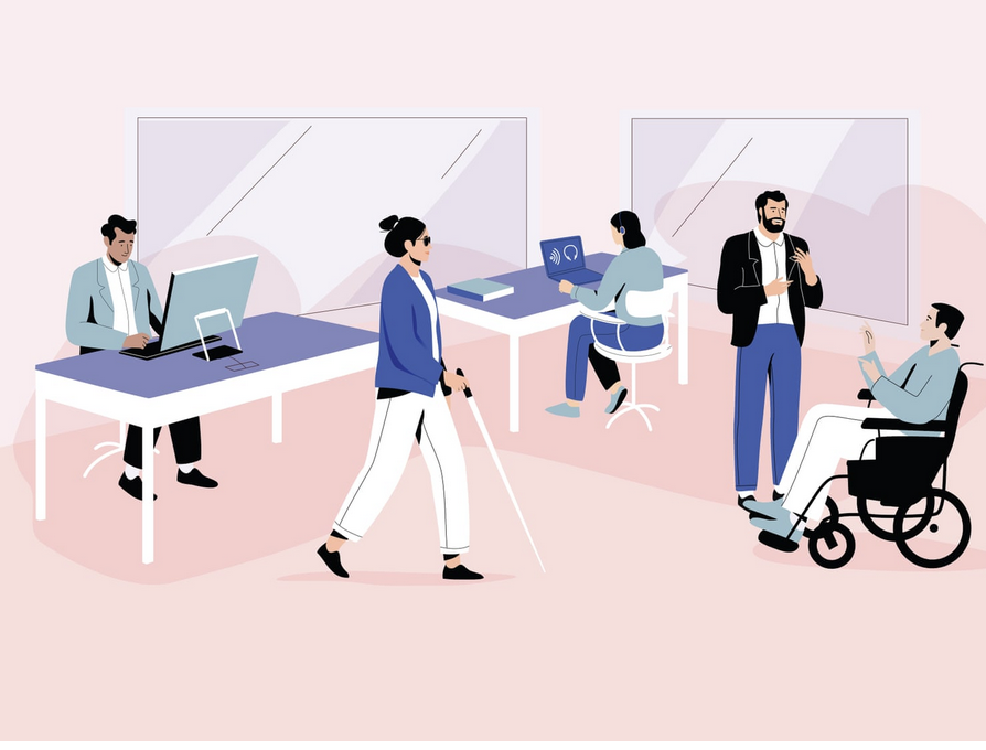 Ver dibujo de accesibilidad en el trabajo